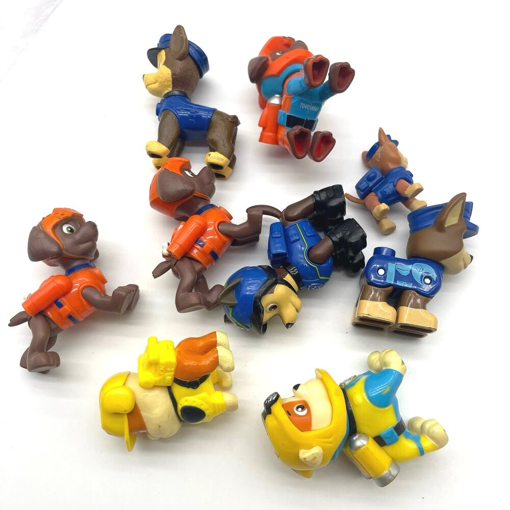 Lot of 9 Paw Patrol Rescue Dogs Zuma Chase Rubble Figures